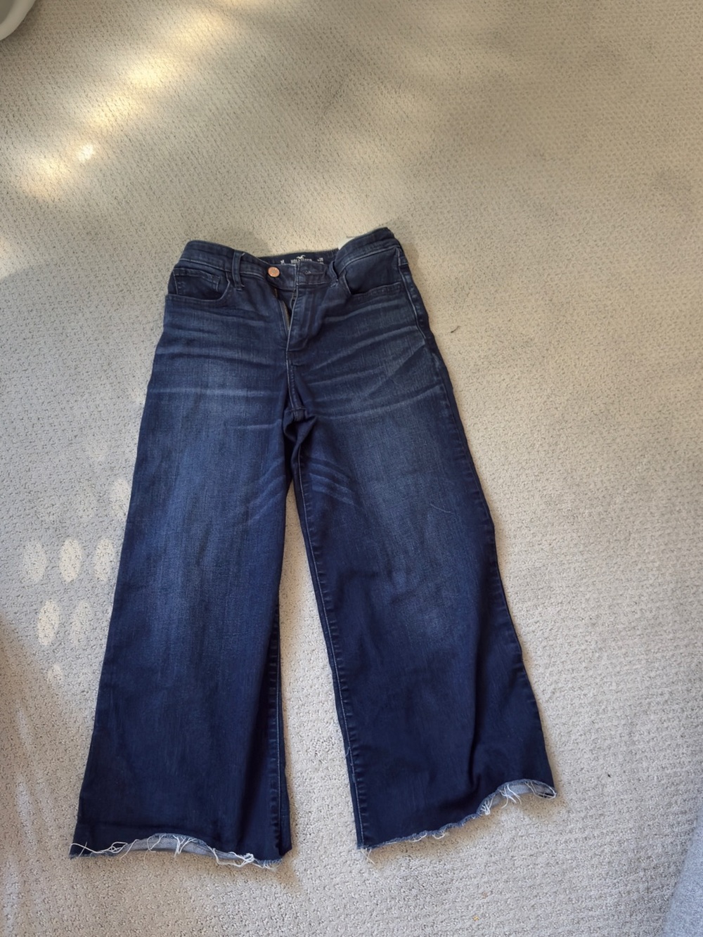 Hollister Indigo Wide-Leg Jeans with Raw Hem